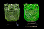 Edwardian Green Depression Uranium Glass Vase.