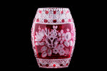 Meissen Cranberry Cut to Clear Crystal Vase