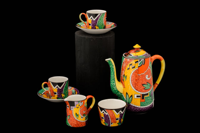 Edwardian Royal Winton Jazz Coffee for Two.