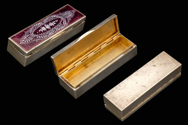 Victorian European Silver and Enamel Snuff Box