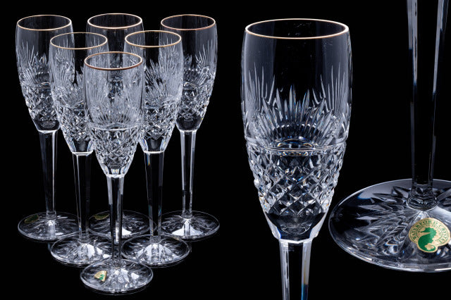 Vintage Waterford Crystal Champagne Flutes