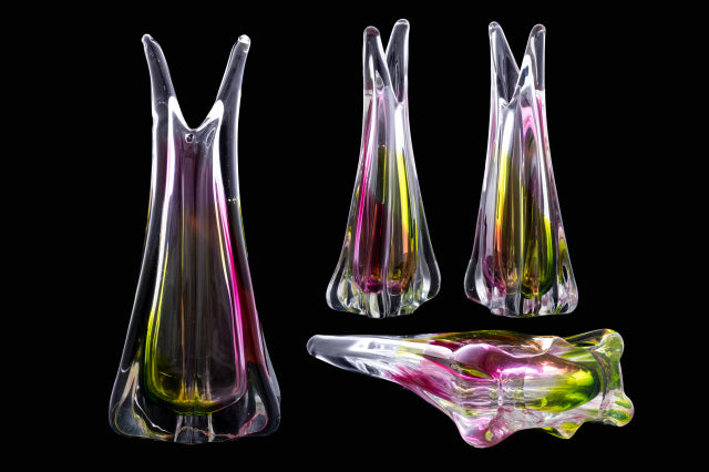 Mid Century "Fish Tail" Art Glass.   SOLD