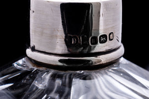 Victorian Sterling Silver Collared Perfume Bottle.