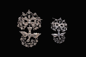 Georgian Sterling Silver and Paste Dove Brooch.