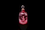 Edwardian Mary Gregory Cranberry Glass Perfume Bottle.