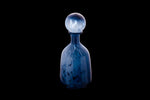 Mid Century Mottled Blue Stoppered Art Glass