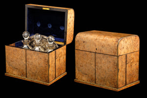 Victorian Tantalus in Walnut Case