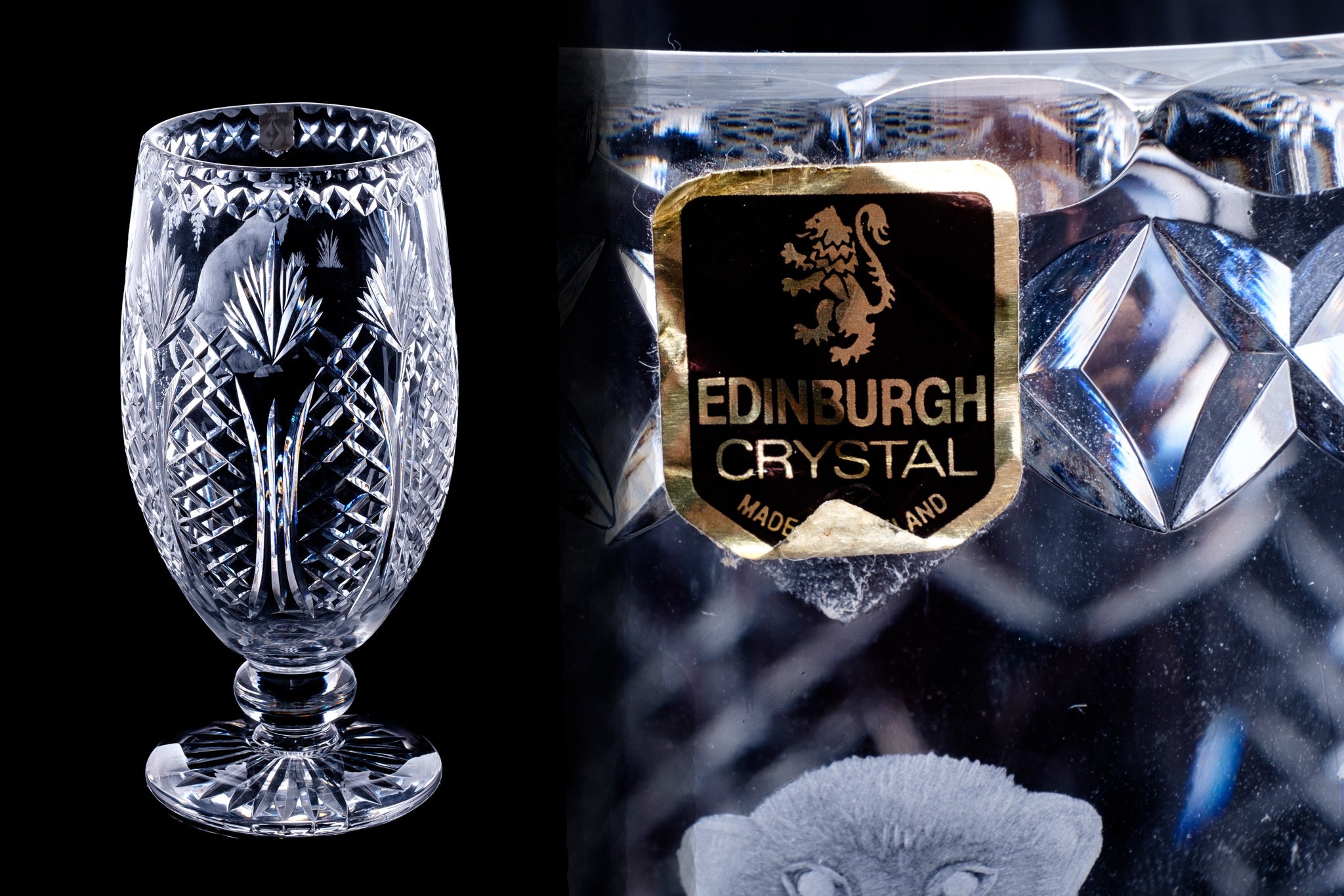 Edinburgh Crystal Limited Edition Otter Vase.