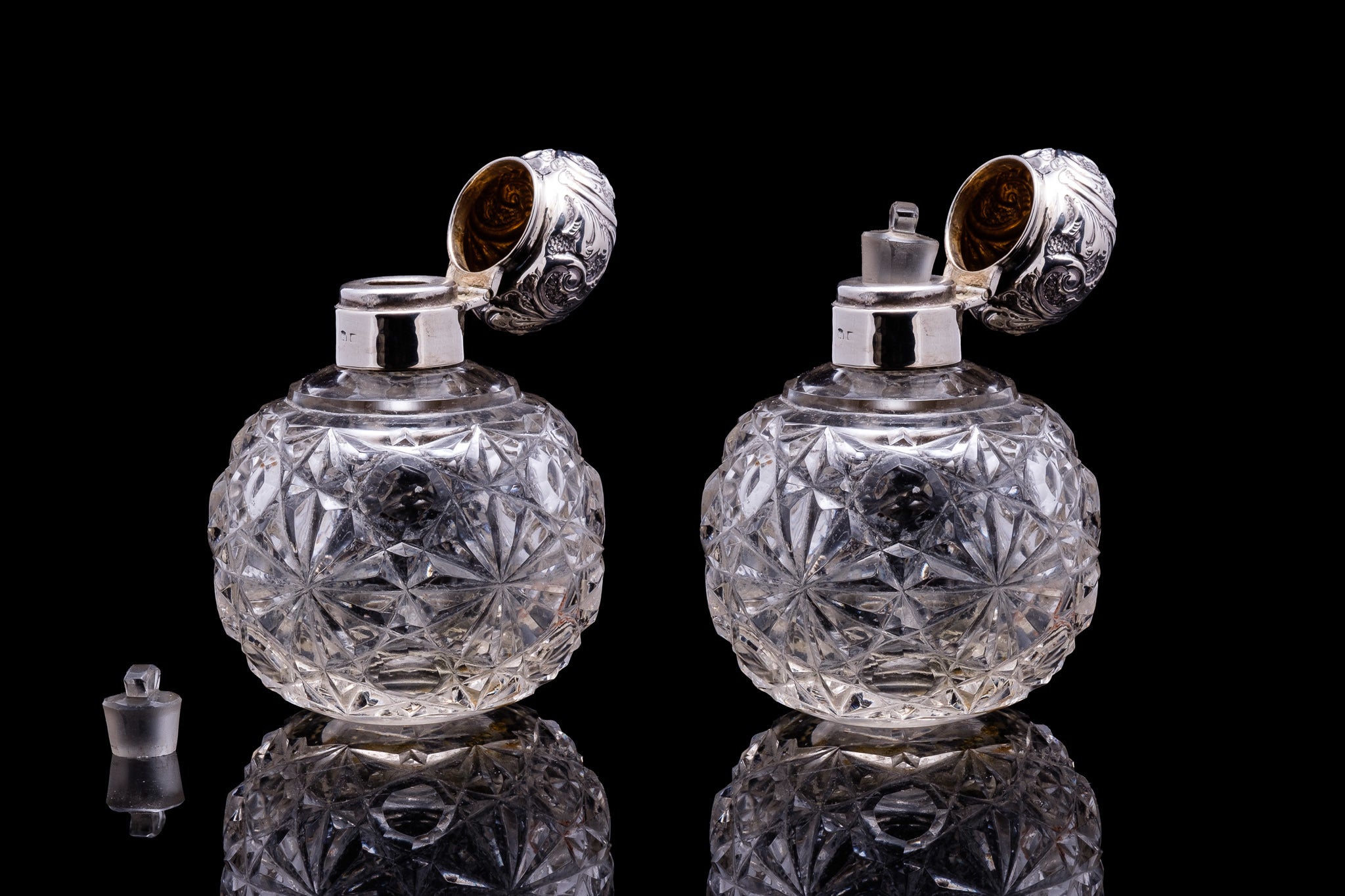 Victorian SterlingSilver Topped Perfume Bottle.