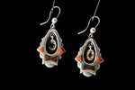 Victorian Sterling Silver Agate and Citrine Earrings.