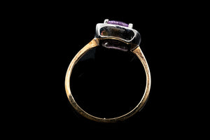 Vintage Gold, Amethyst and Diamond Ring.