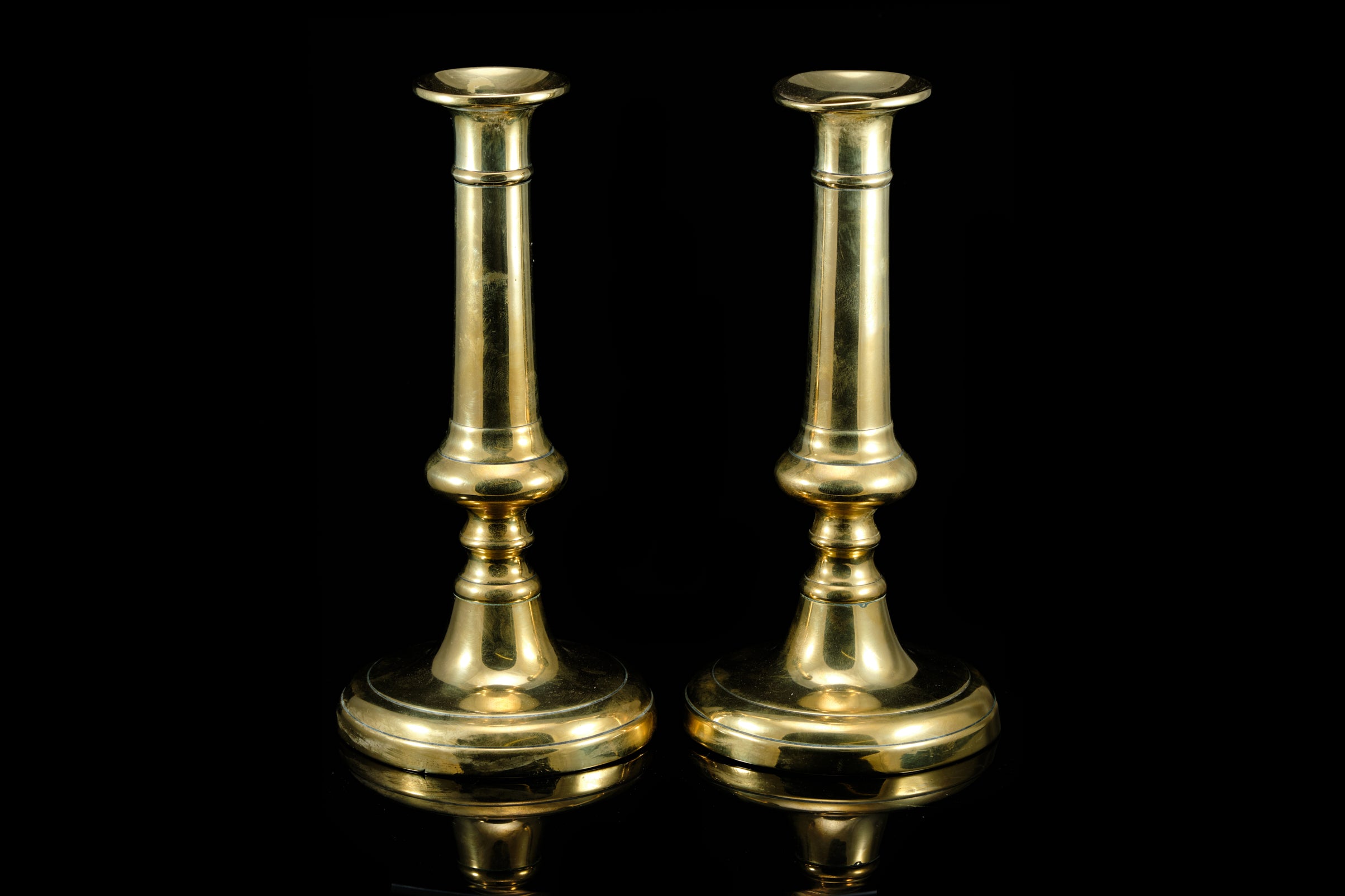 Victorian Brass Candlesticks.