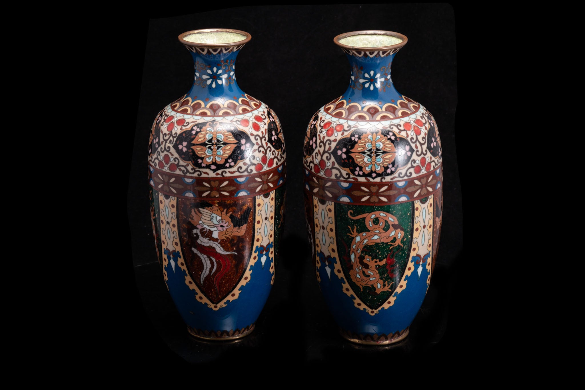 Victorian Pair of Japanese Cloissone Vases.