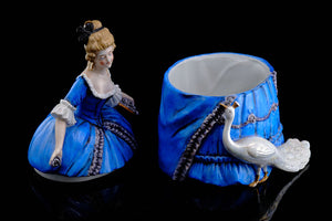 Unmarked Victorian Ladies Trinket Pot.