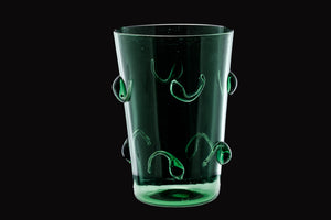 Mid Century Green Glass Vase.