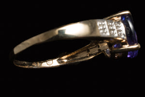 Vintage Tanzanite and Diamond Ring.