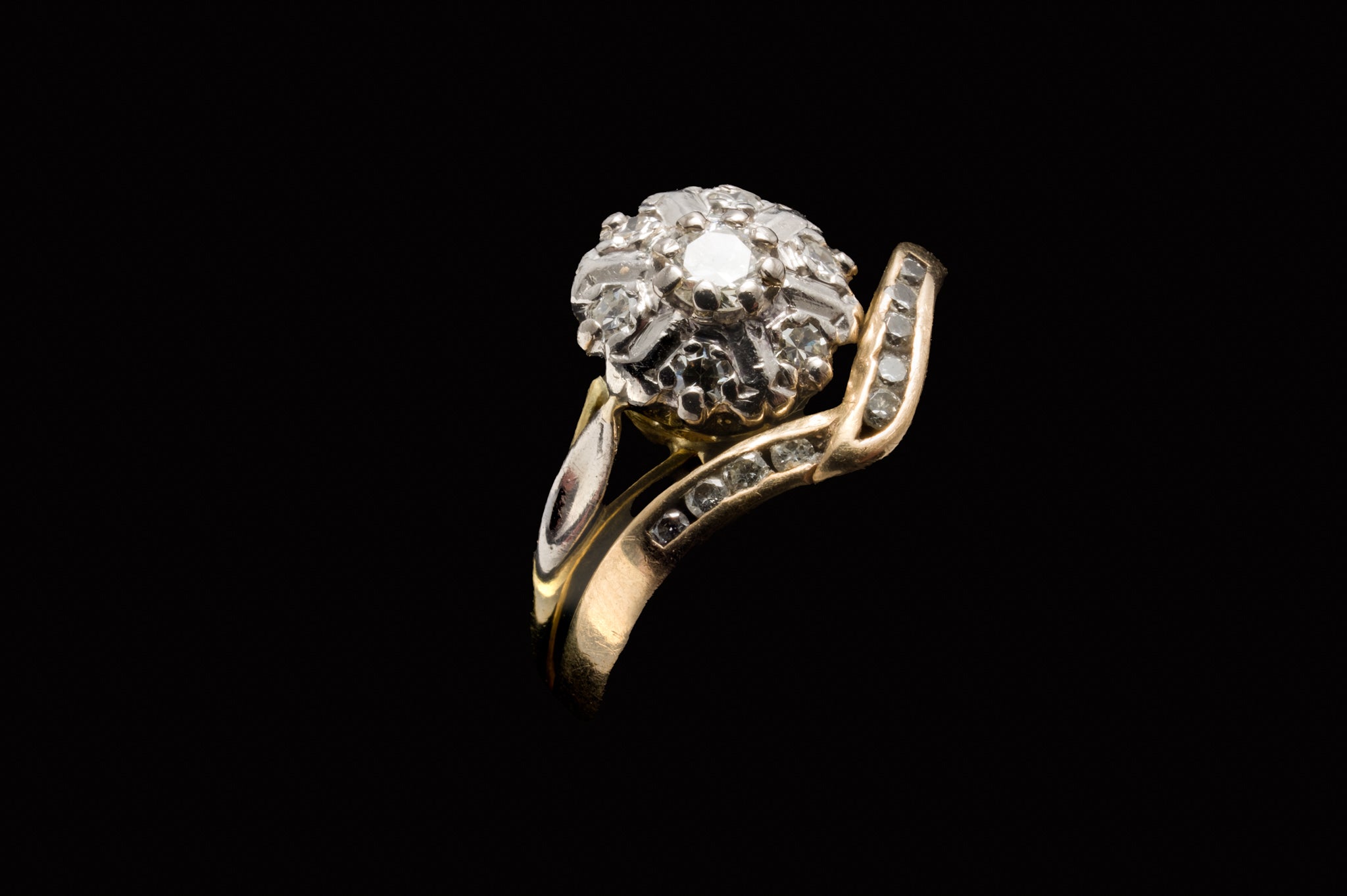Edwardian 18ct Gold Diamond Cluster with Fitted Eternity Ring.
