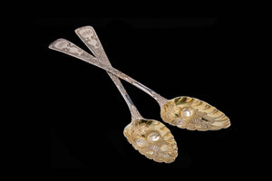 C1883 A pair of Victorian. Berry Spoons.