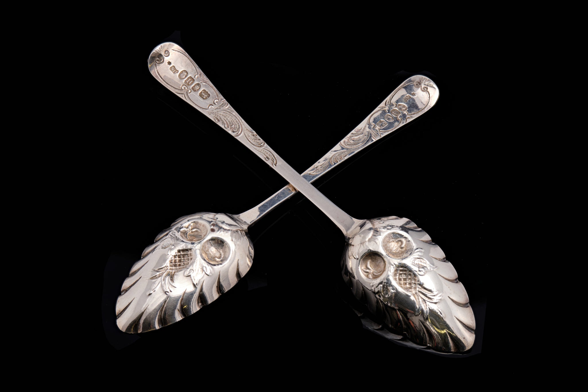 C1883 A pair of Victorian. Berry Spoons.