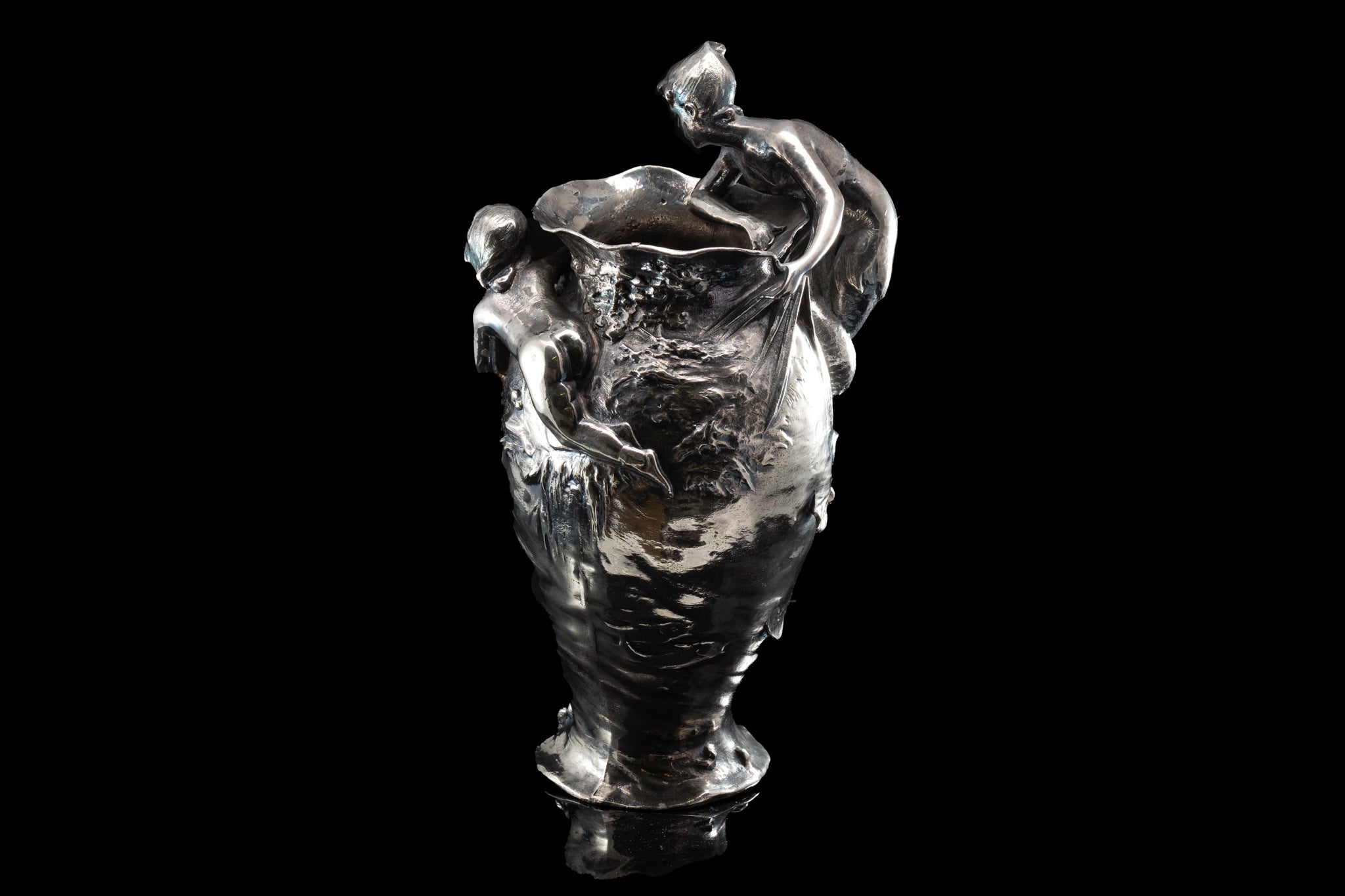W.M.F. Silverplated Mermaid Vase.