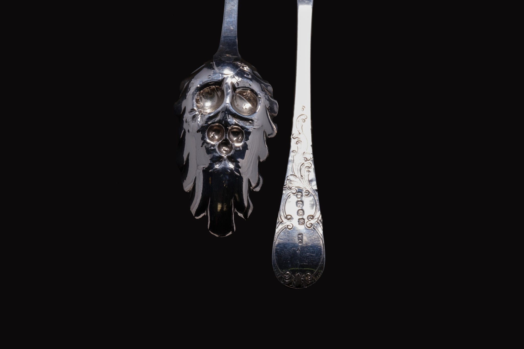 Victorian Pair of Sterling Silver Berry Spoons.