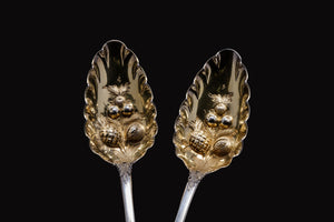 Georgian Pair of Sterling Silver Berry Spoons.