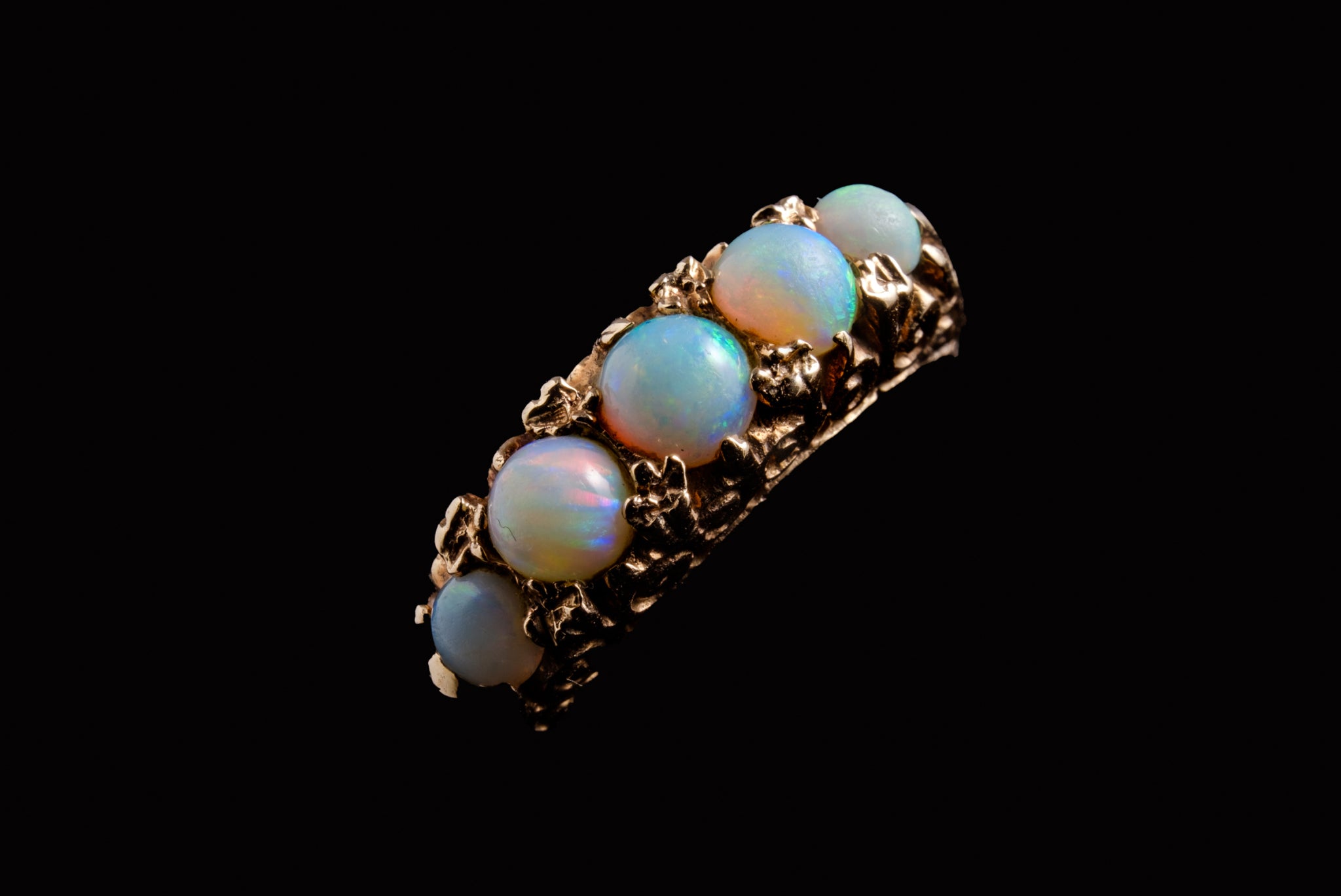 Edwardian 9ct Gold and Five Stone Opal Ring.   SOLD