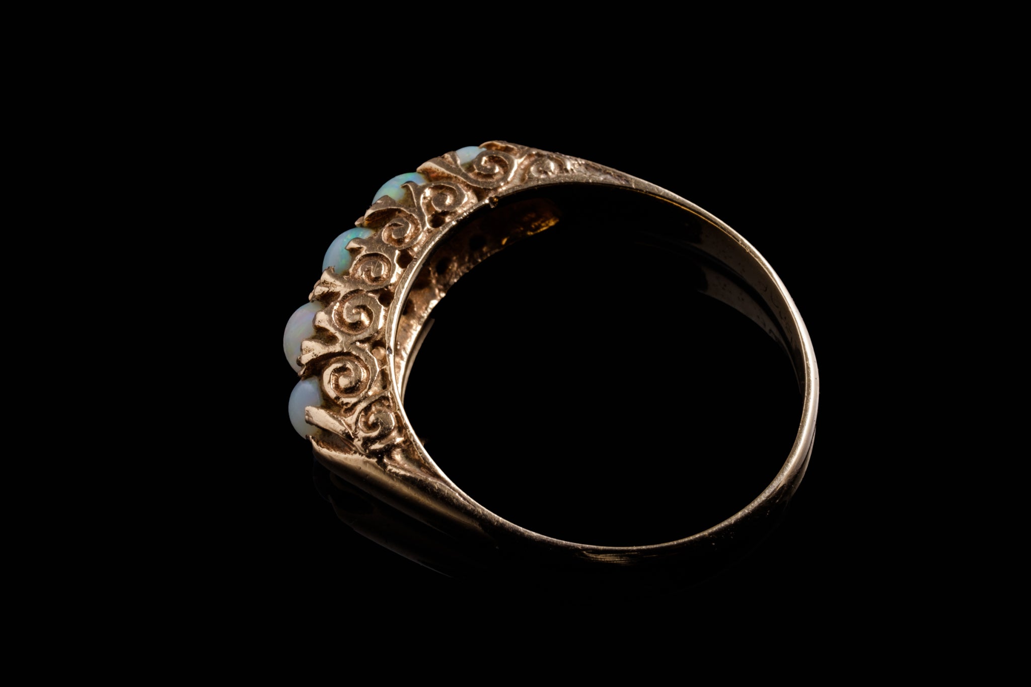 Edwardian 9ct Gold and Five Stone Opal Ring.   SOLD