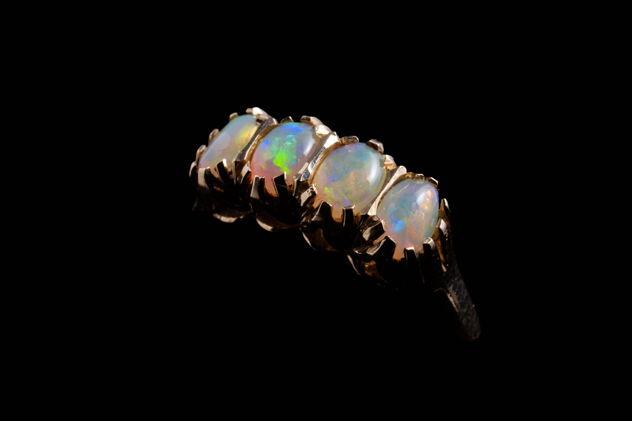 Edwardian 9ct Gold and Four Opal Ring.