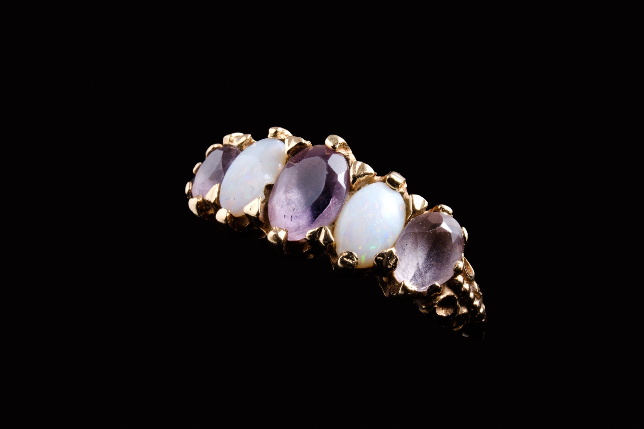 Edwardian Gold, Amethyst and Opal Ring.
