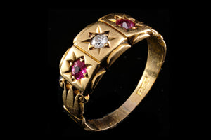 Edwardian Gold, Ruby and Diamond Ring.