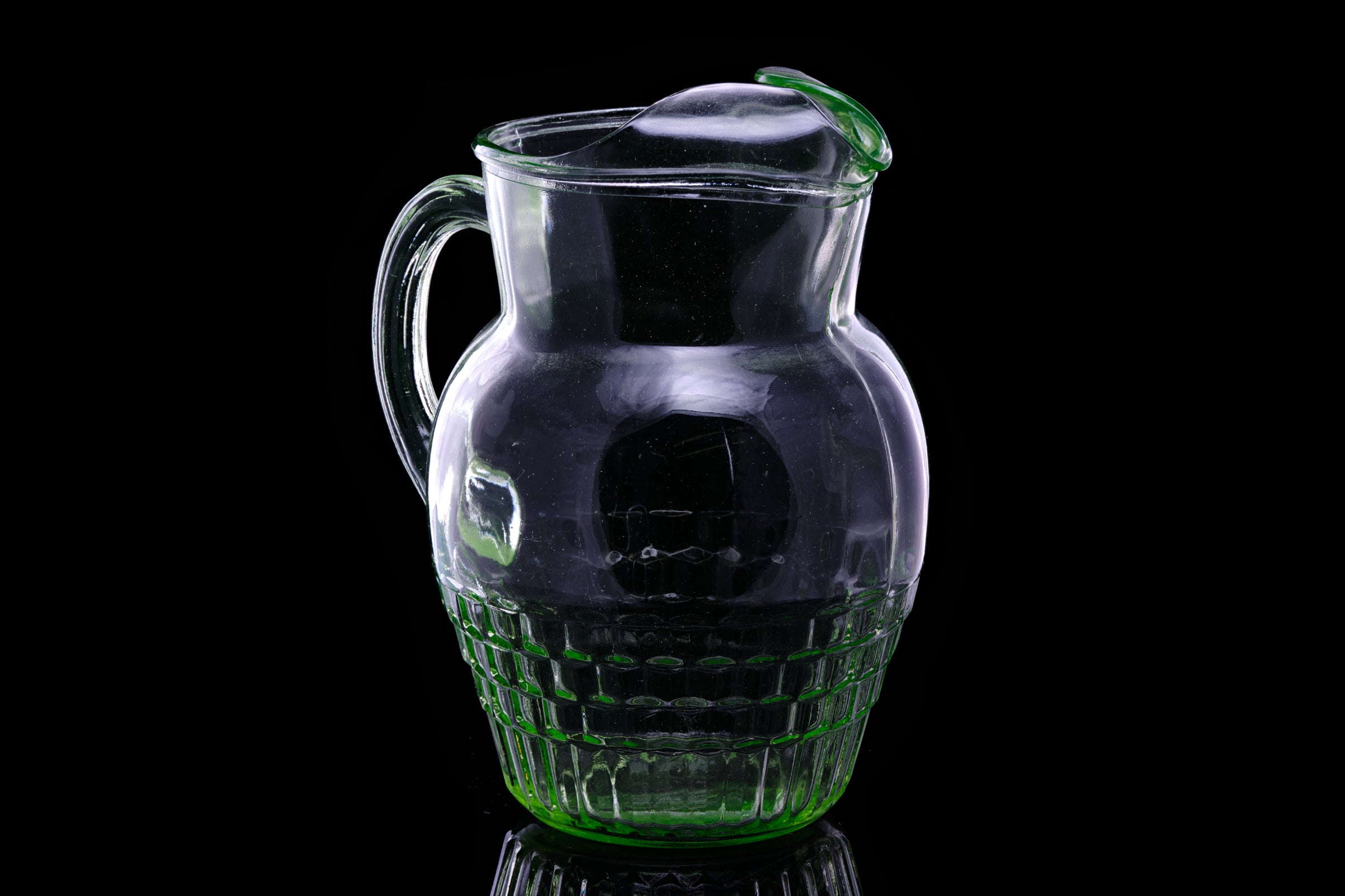 Edwardian Green Glass Jug Containing Uranium.