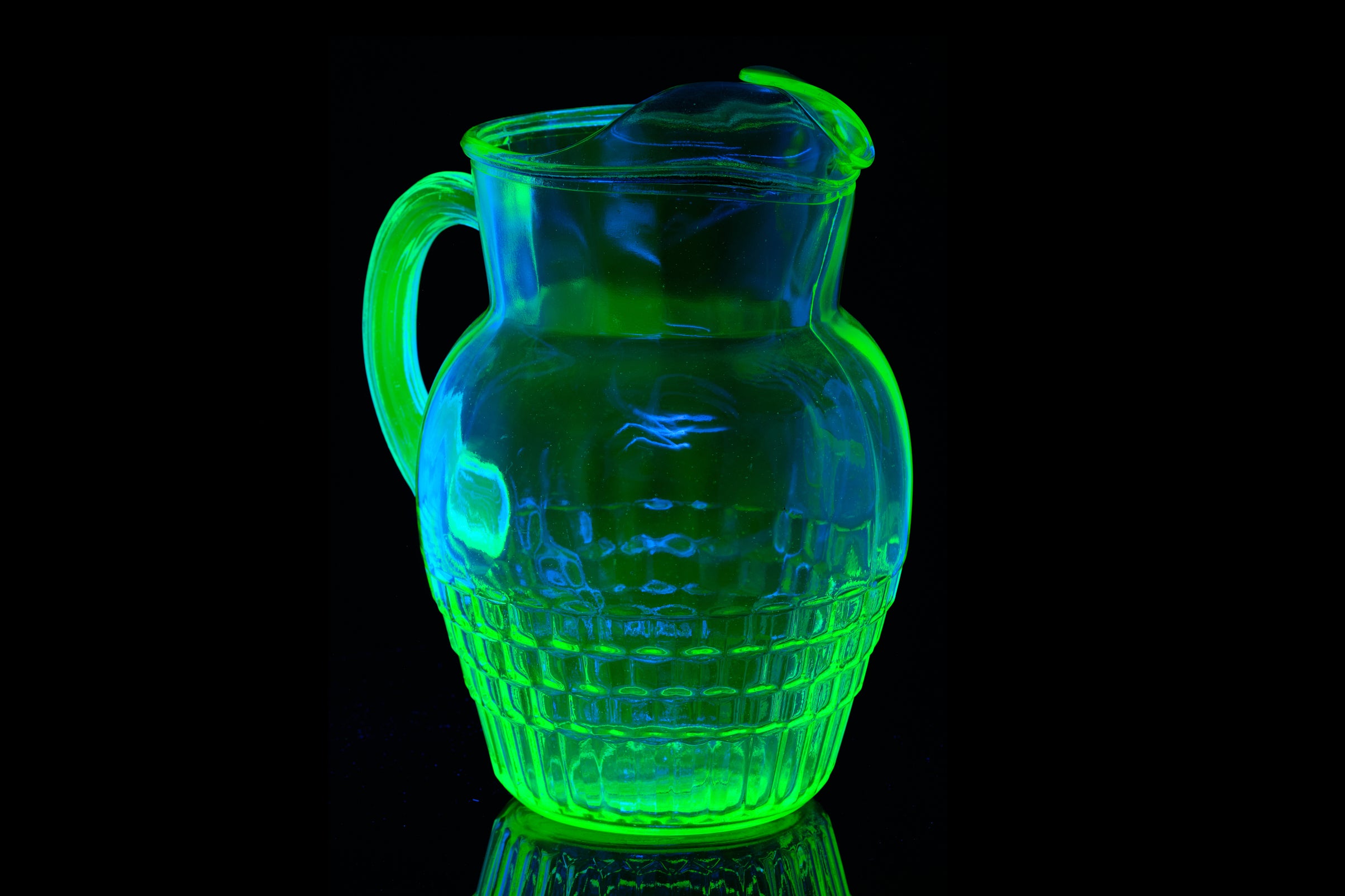 Edwardian Green Glass Jug Containing Uranium.