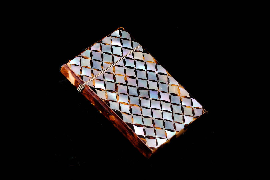 Victorian Mother of Pearl and Tortoishell Visitors Card Case.