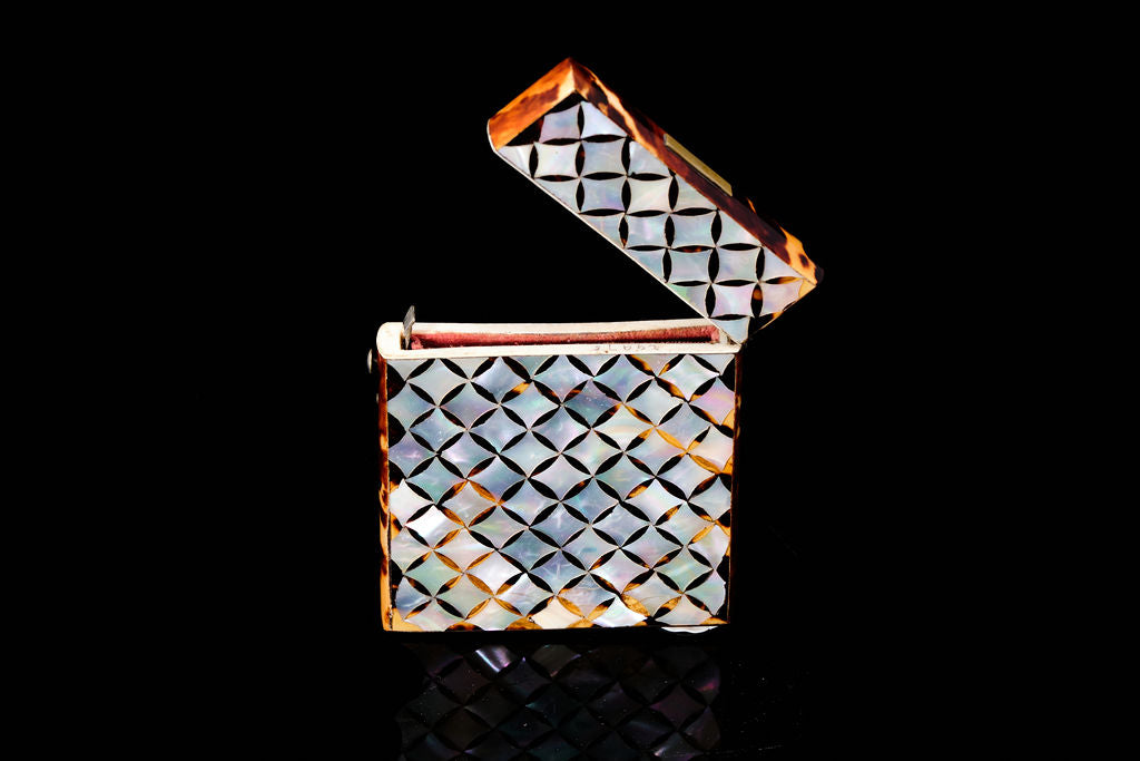 Victorian Mother of Pearl and Tortoishell Visitors Card Case.