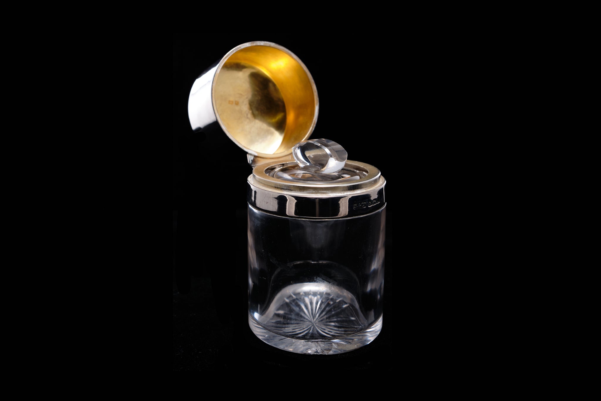 Victorian Smelling Salt Bottle with Sterling Silver Top.