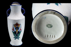 Czechoslovakian Amphora Pottery Twin Handled Vase.