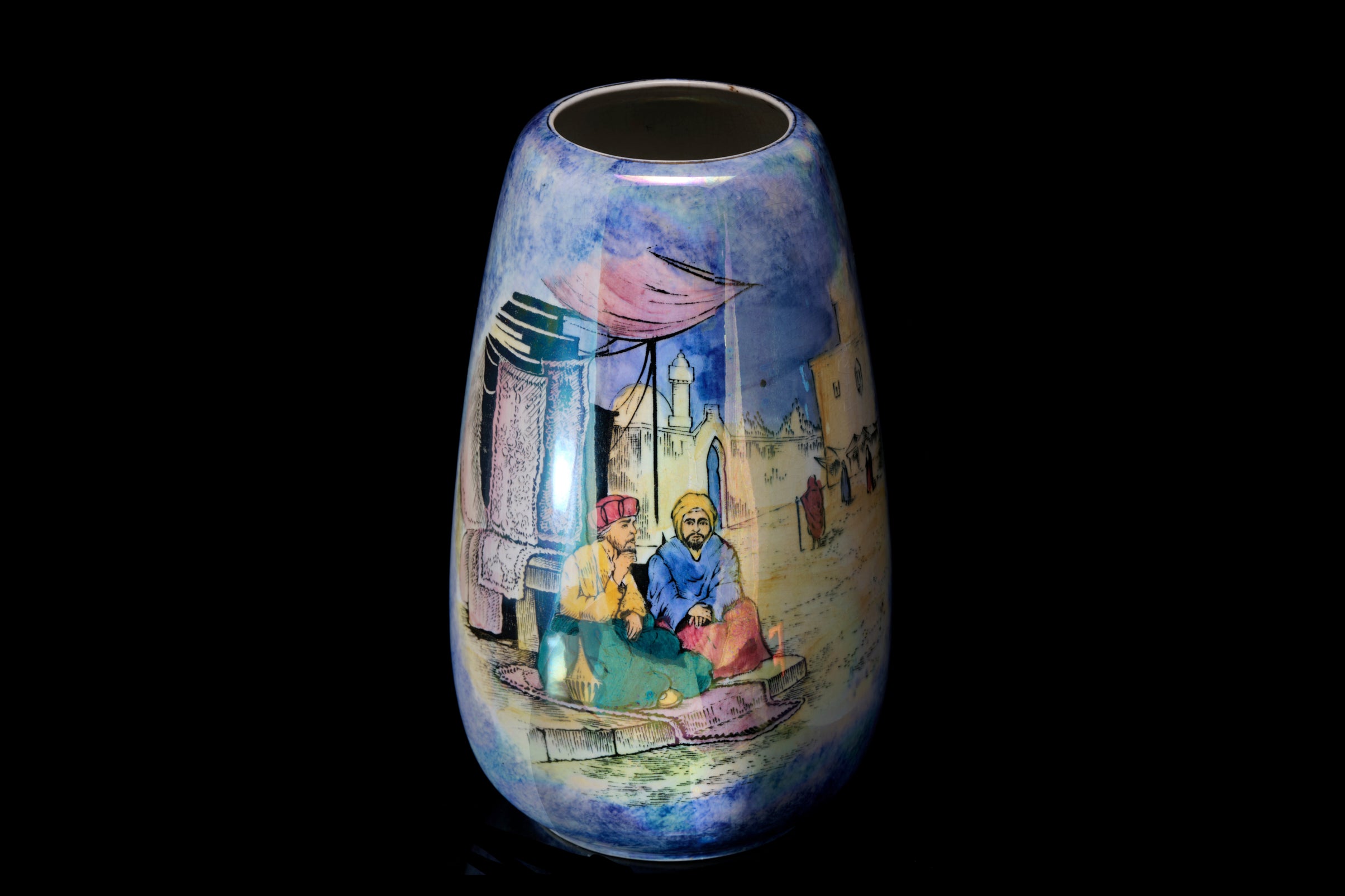 Edwardian Grimwades "Glimpses of the East" Vase.