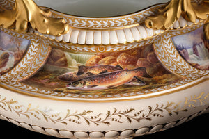 'Cauldon' Porcelain Centrepiece with Hand Painted Panels.