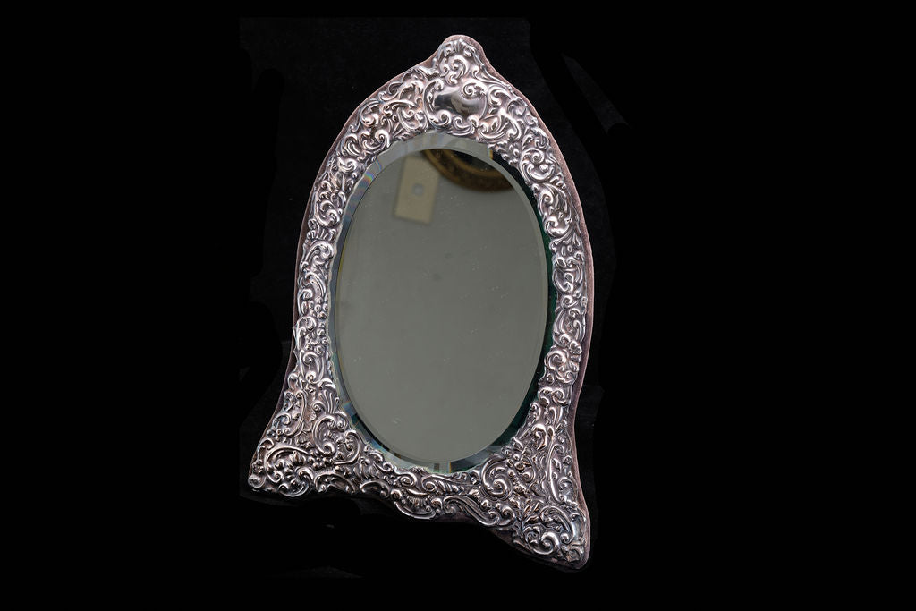 Victorian Sterling Silver Mirror.