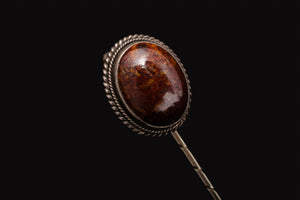 Victorian Sterling Silver and Agate Pin.