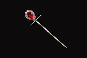 Victorian Sterling Silver and Garnet Pin.