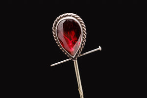 Victorian Sterling Silver and Garnet Pin.