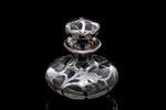 Victorian French Perfume Bottle Overlaid in Sterling Silver.