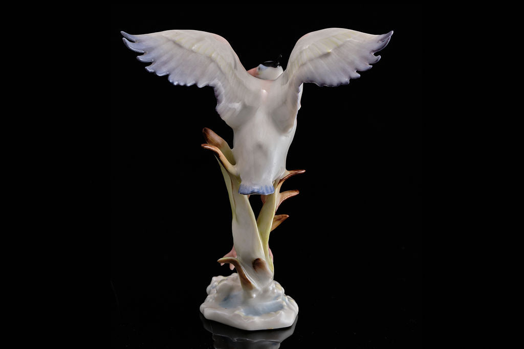 Mid Century Hutchenreuther Porcelain Crane Figurine.