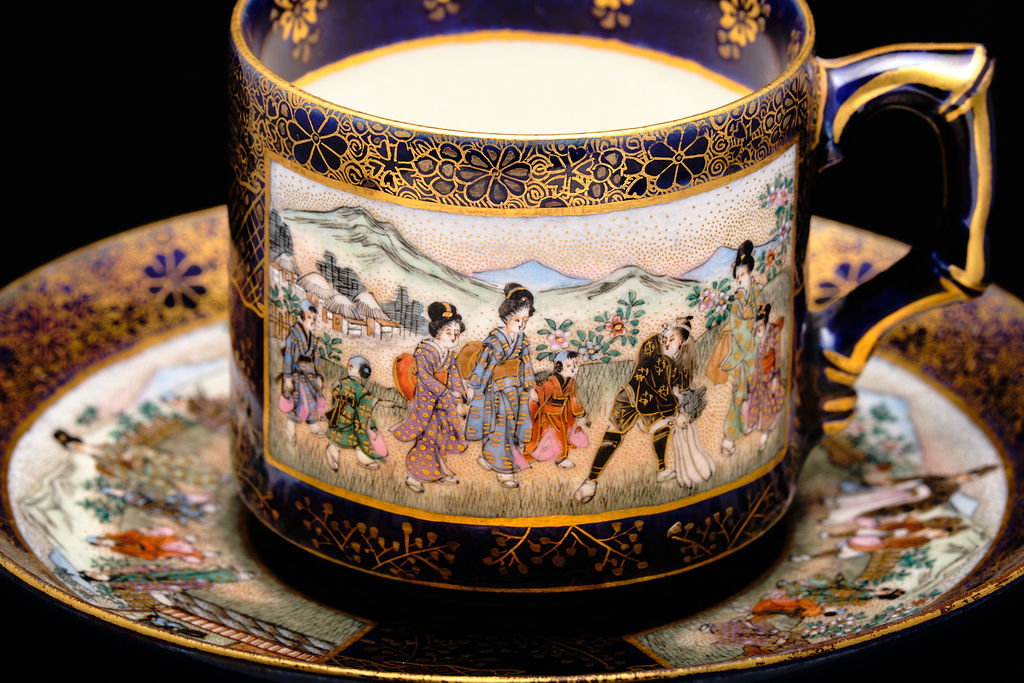Satsuma "Meiji Period" Cup and Saucer.