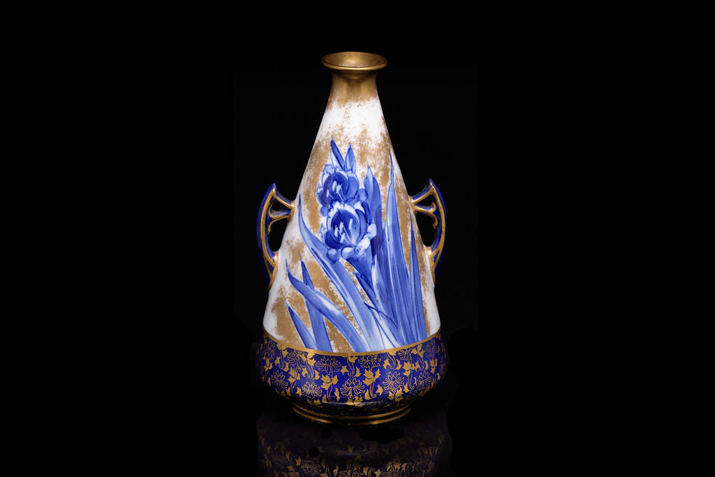 Victorian Royal Doulton Iris Patterned Vase.