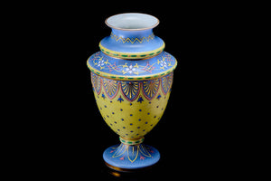Victorian Hand Enamelled Glass Vase.