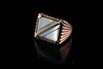 Vintage Gold and Mother of Pearl Gents Ring.