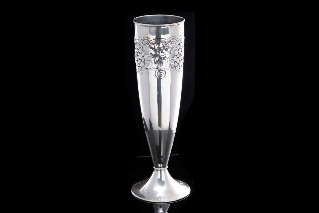 Edwardian Scandinavian Sterling Silver Vase.